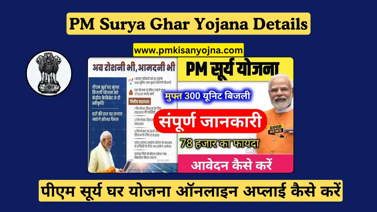 पीएम सूर्य घर योजना ऑनलाइन अप्लाई, PM Surya Ghar Yojana Details